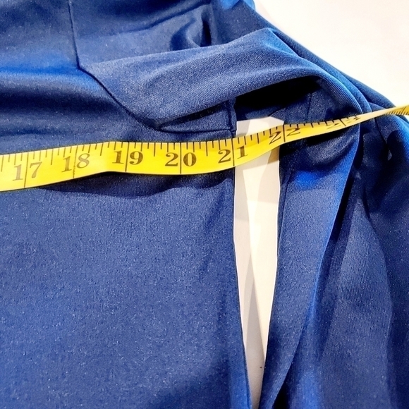 Haband Blue Knit 3/4 Sleeve & Scarf Career Casual Top Blouse Sz L - Picture 6 of 10